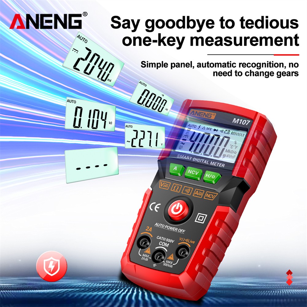 ANENG M107 Mini Digital Multimeter 4000 count Auto tester digital multimetre profesional testeur electrique multímetro test