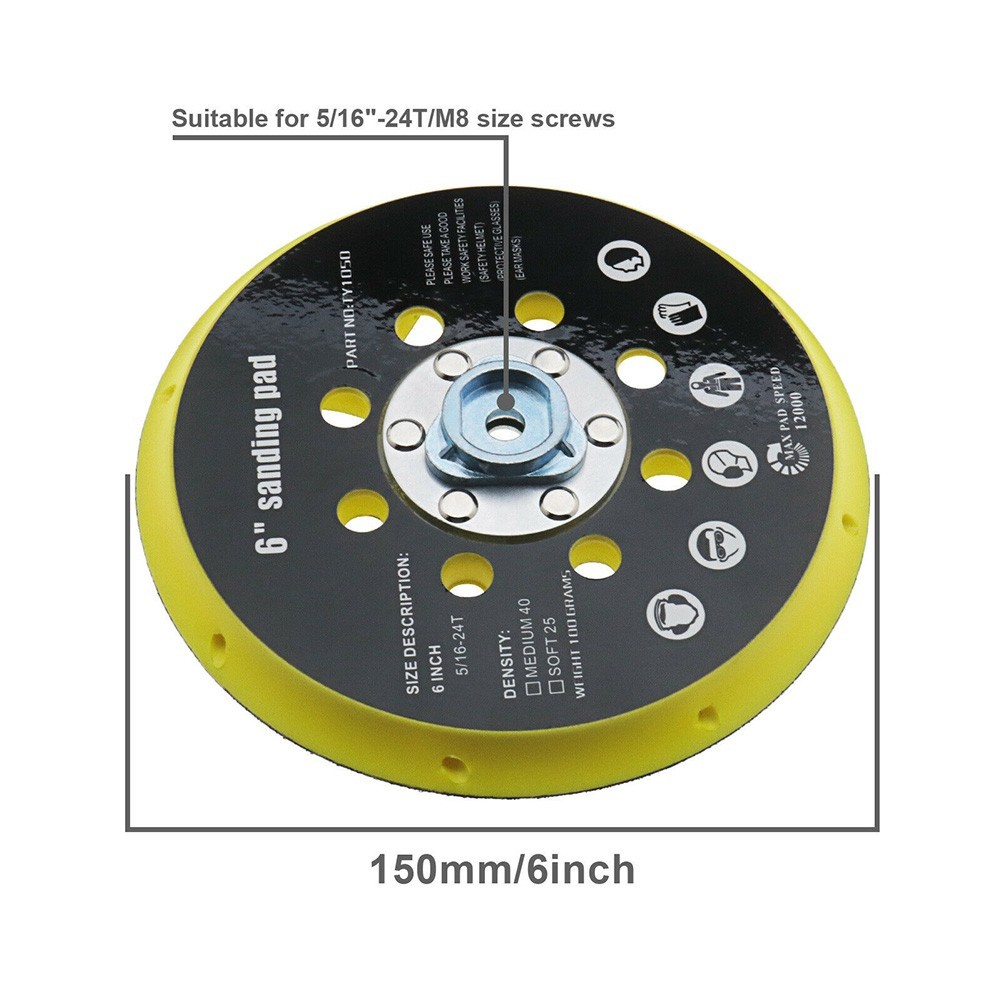 150mm sander backing pad 17 holes sanding disc 6 inch flexible wet grinding plate sander pad hot sale