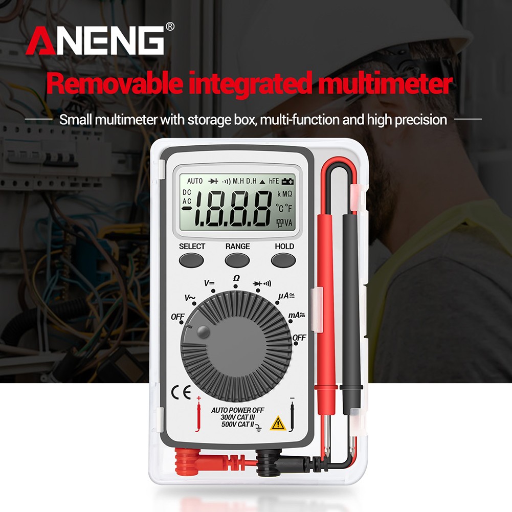 ANENG AN101 LCD Digital Pocket Multi Backlit AC/DC Automatic Portable Voltmeter Ammeter Ohm Tester