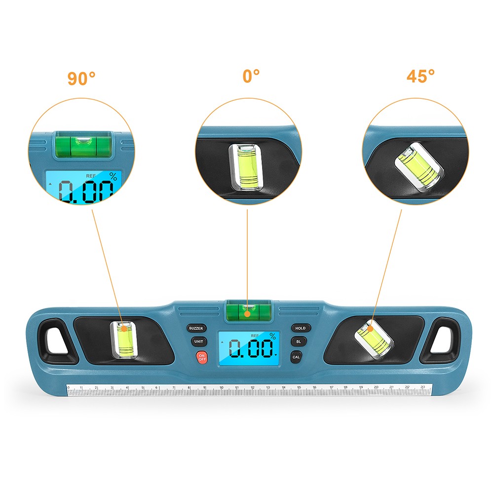 مقياس انحدار مستوى القاعدة المغناطيسي الرقمي مقياس الميل الكهربائي أداة قياس زاوية البناء المنقلة قياس ديكور المنزل