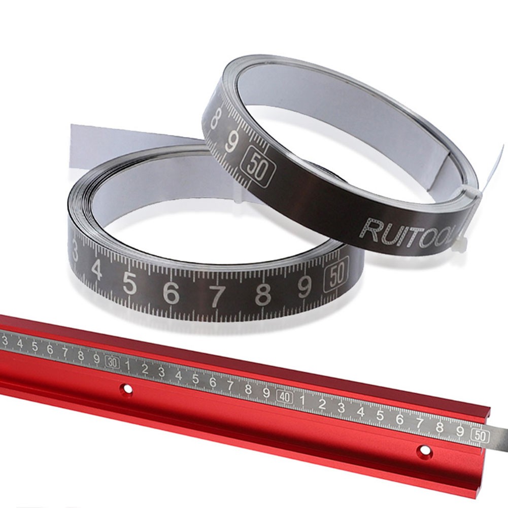 1/2/3m Stainless Steel Miter Track Tape Measure Self Adhesive Metric Scale Ruler Rust-Proof Durable And Wearable Resistan Ruler