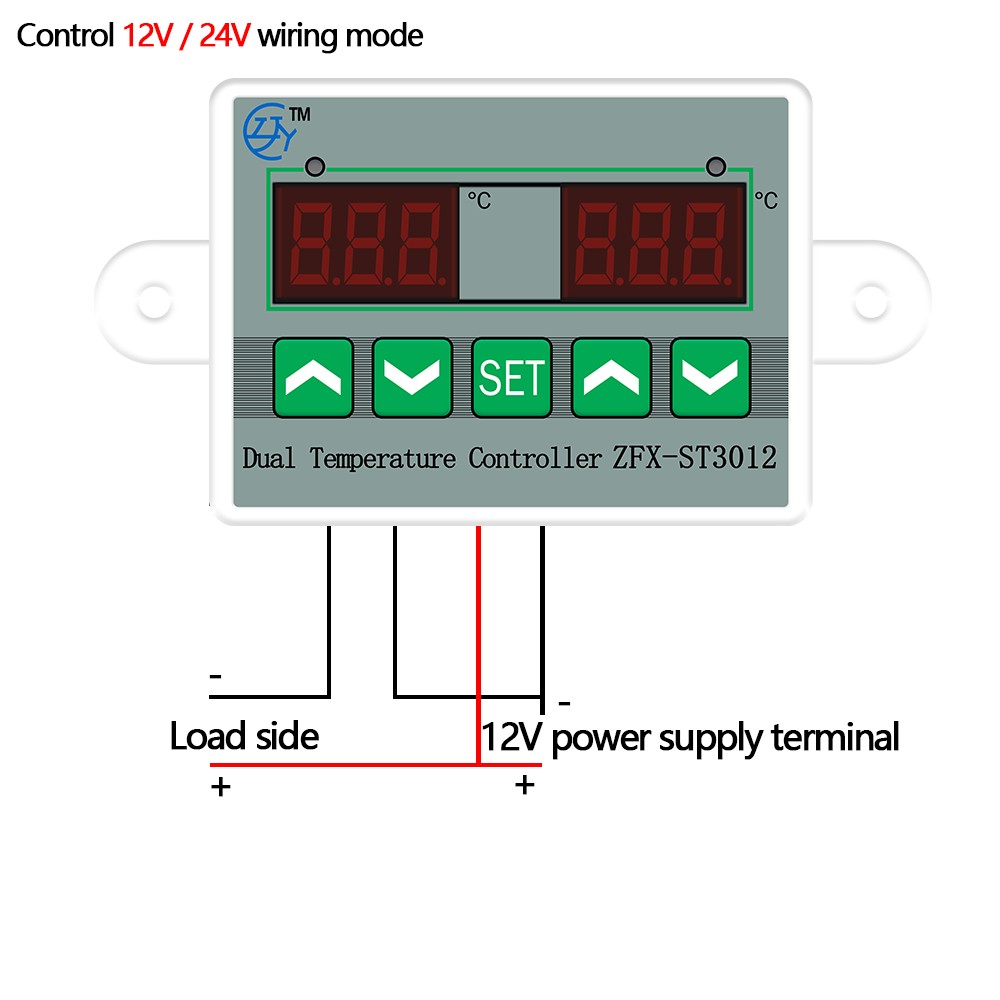 ZFX-ST3012 Dual Temperature Controller Digital Thermostat Incubator Control Microcomputer Dual Probe AC ​​220V 12V 24V 40% Off