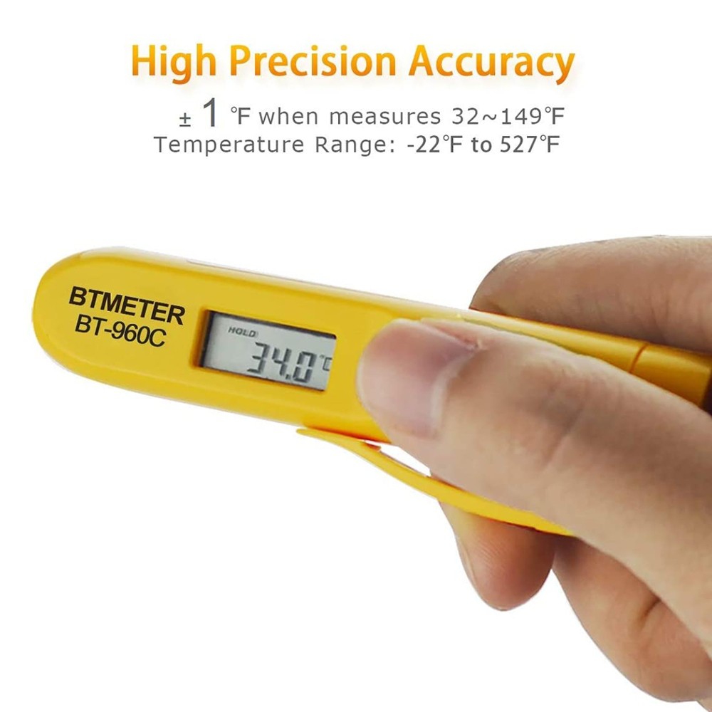 BTMETER Digital Infrared Thermometer Pen Type Portable Instant Read Non-contact Laser Food Temperature Measurement Instrument