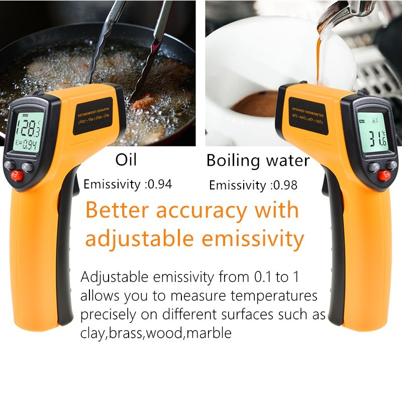 GM320 Non-Contact Laser -50~400℃ Infrared Thermometer Infrared Heat Infrared Laser Temperature Meter Industrial Thermometer Point Gun 42%