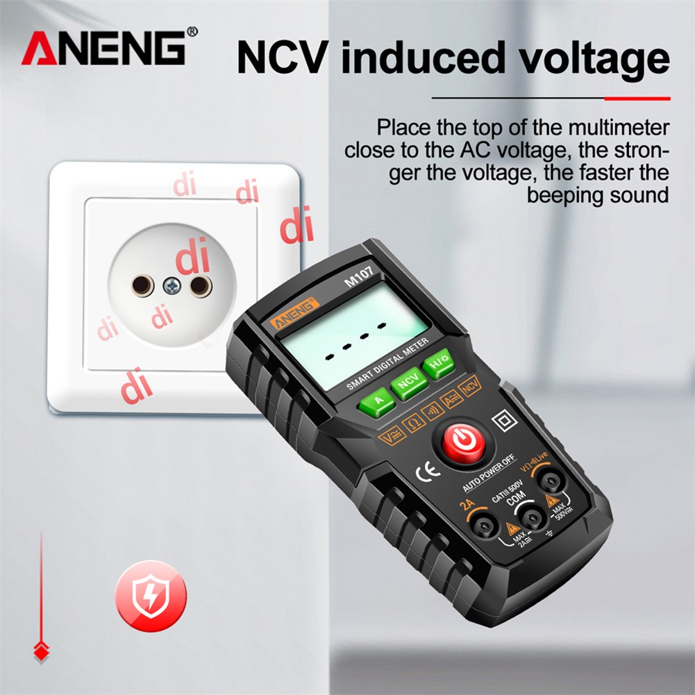 ANENG M107/M108 عالية الدقة 4000 التهم الذكية الرقمية المتعدد LCD المقاومة NCV المحمولة تيار مستمر التيار المتناوب الجهد فاحص/ مختبر التيار الكهربائي