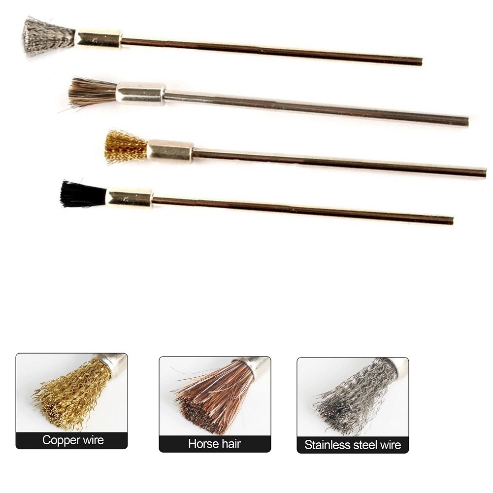 1pc 3mm Shank 100mm Steel Wire Brushes for Rotary Tool Polishing Brush Polish Metal Electric Grinder Tool Rotary Brush Set