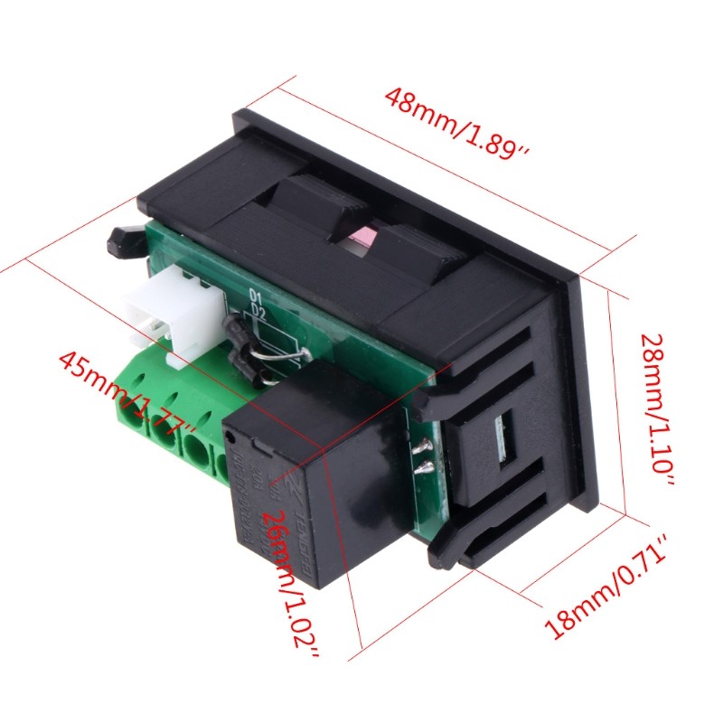 دروبشيبينغ W1218 ترموستات رقمي DC12V متحكم في درجة الحرارة للحاضنة ث/التحقيق الأحمر