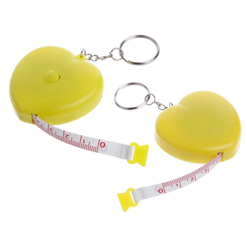 Dropshipping Portable Keychain Retractable Ruler Heart-shaped Tape Measure 1.5 Meter