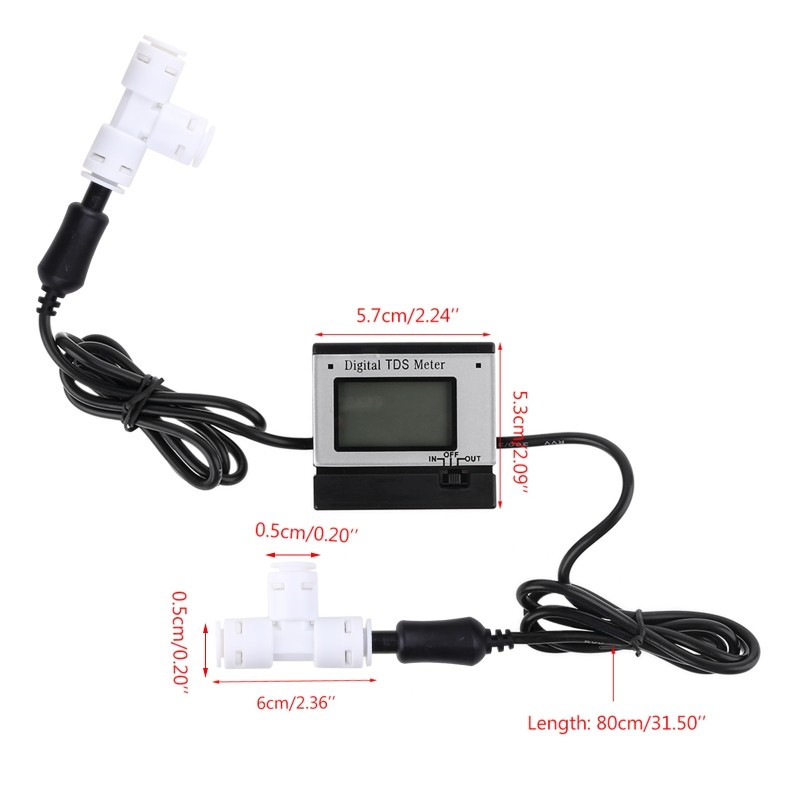 Digital TDS Meter 0-1999PPM Water Quality Tester Bidirectional High Level Probe +/-2%