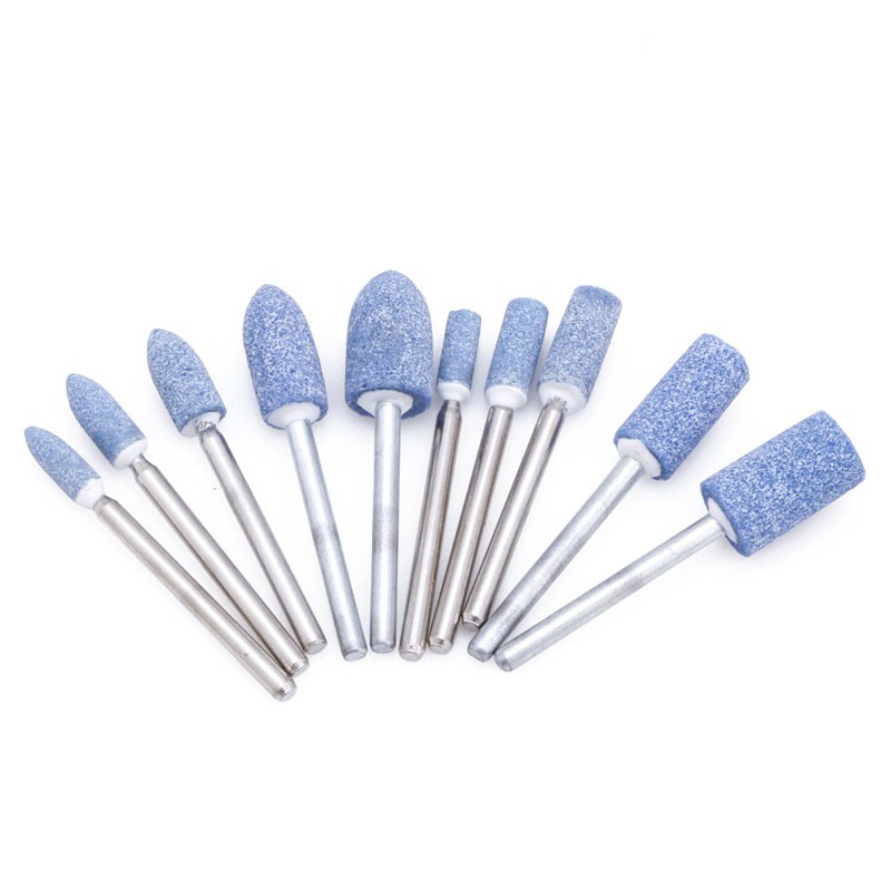 10pcs Blue Abrasive Stone Mounted Rotary Tool Grinding Wheel 1/8 Shank