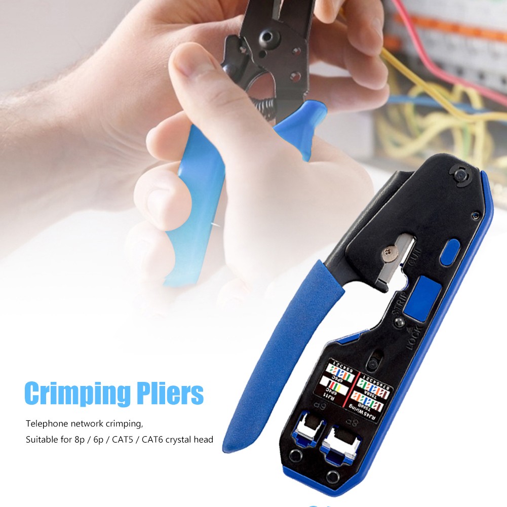 Multifunction Connector Crimp Plier Cable 8P/6P/CAT5/CAT6 Crystal Head Clip Mesh Crimper Tool Cable Pliers Wire Stripper