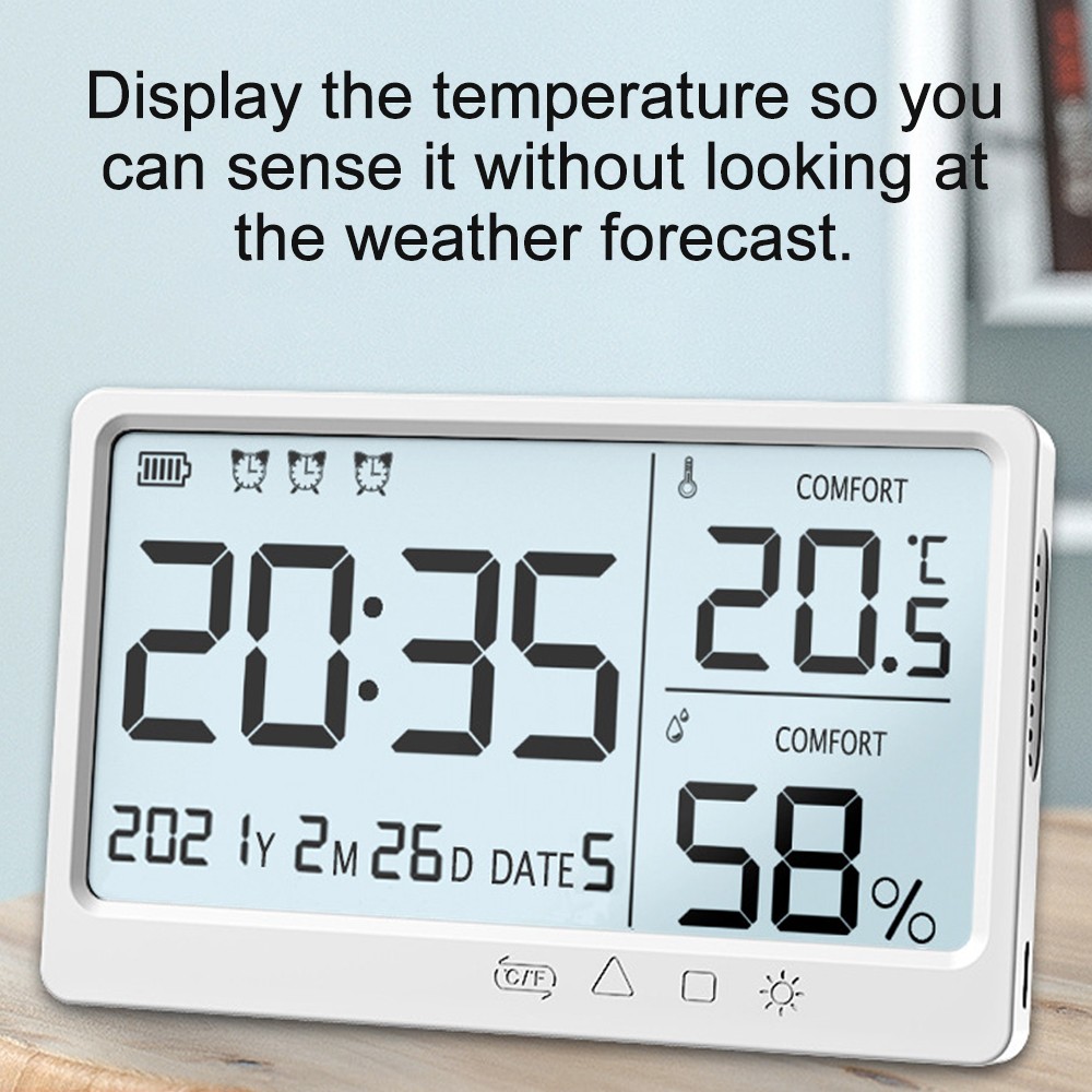 MY-13 LCD Large Screen Hygrometer Electronic Temperature High Rain Temperature Electronic Alarm Clock