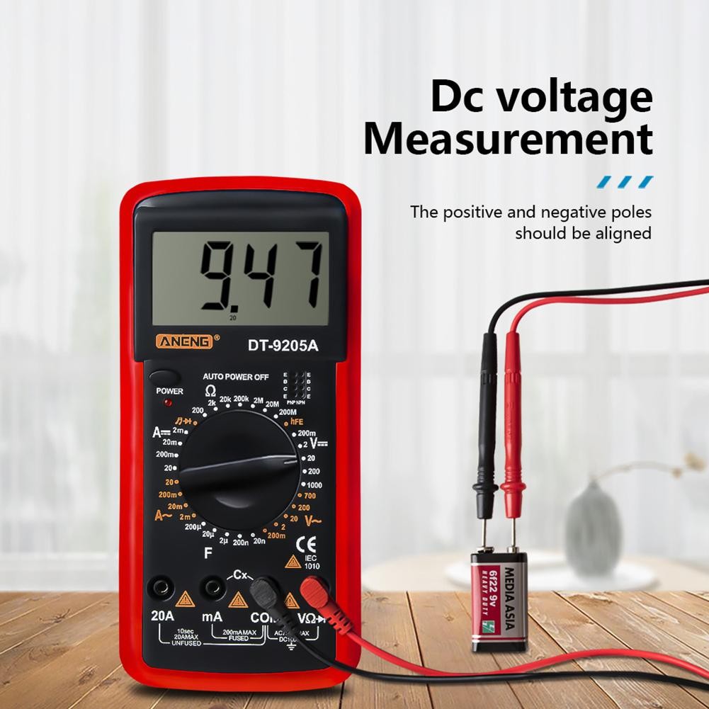 ANENG DT-9205A Digital Voltmeter Current Voltage Meter Resistance Tester Handheld Ammeter Resistance Capacitance