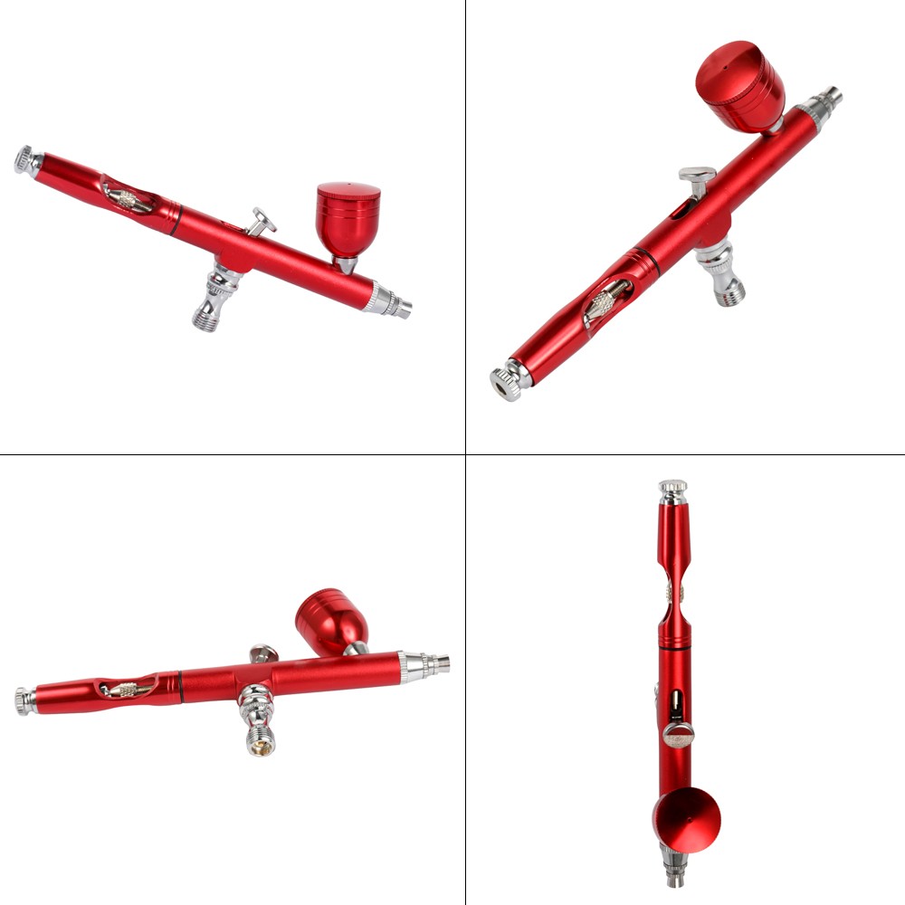 Dual Action Airbrush Red/Gold Gravity Feed 0.3mm Nozzle Cake Decorating Spray Gun Manicure Brushes With Wrench