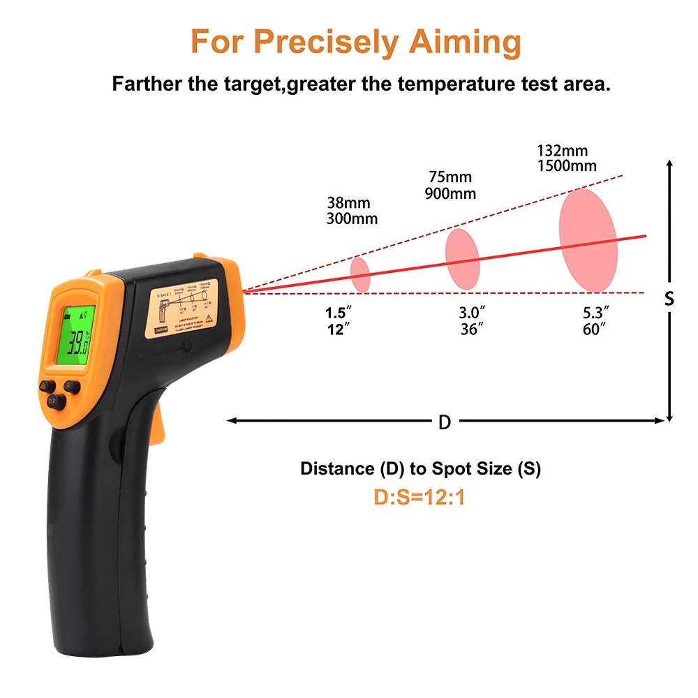 Digital infrared thermometer non-contact laser thermometer thermometer imaging hygrometer IR termometro LCD thermometer