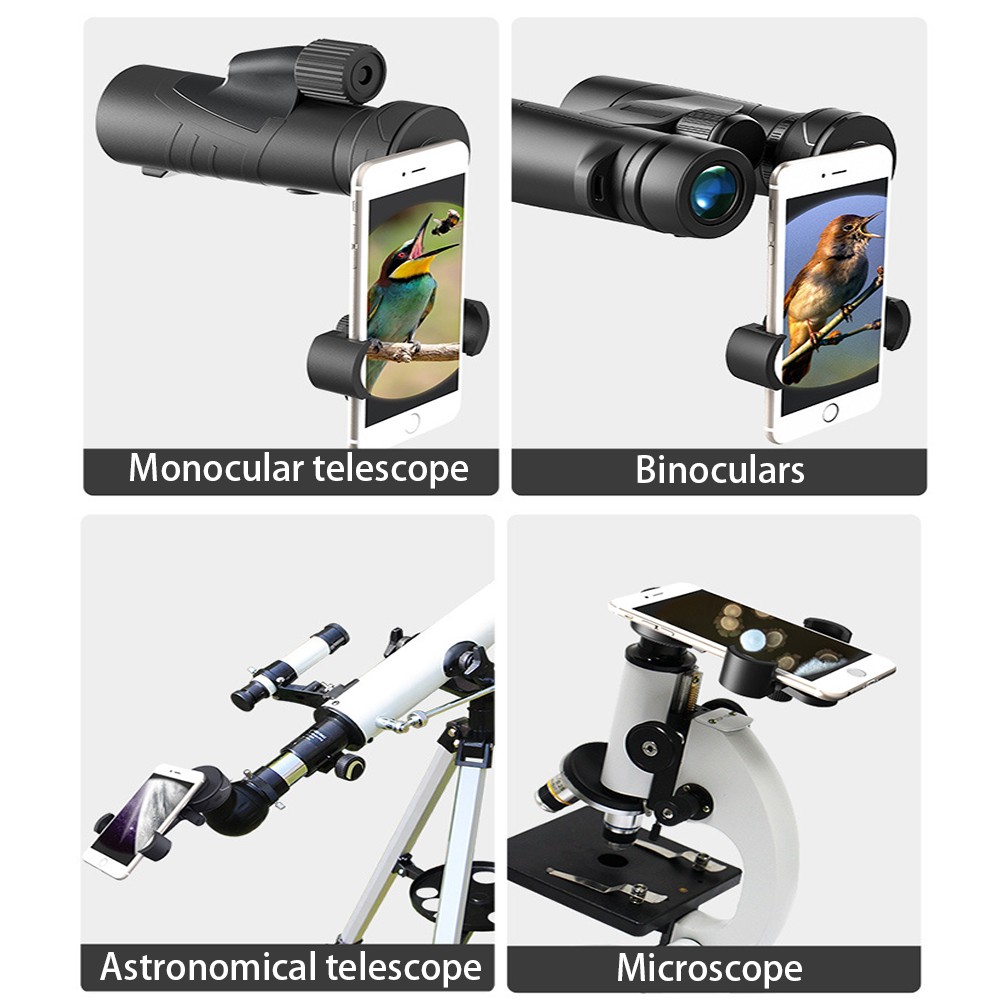 Universal Cell Phone Adapter Clip Mount Binoculars Monocular Spotting Scope Phone Holder Telescope Support Eyepiece Bracket