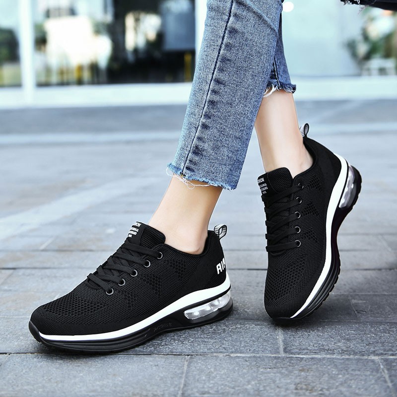 Women Running Shoes Fashion Casual Sneakers Mesh Lace Up Extra Thickening High Shoes Comfortable Breathable Zapatillas Mujer