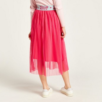 Sanrio Hello Kitty Pleated Midi Skirt with Elasticised Waistband