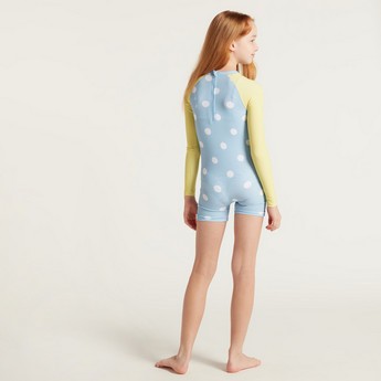 Daisy Duck Printed Swimsuit with Raglan Sleeves