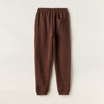 Textured Pants with Drawstring Closure and Pockets