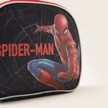 Spider-Man Print Lunch Bag with Strap and Zip Closure