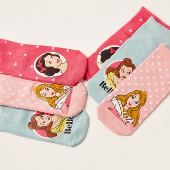 Disney Princess Print Ankle Length Socks - Set of 3