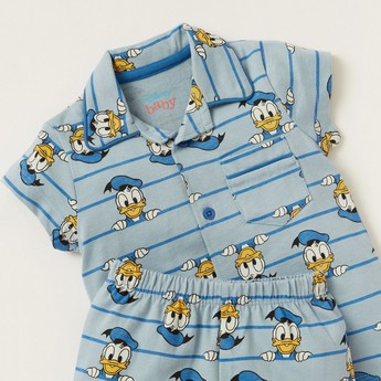 Disney Donald Duck Print Shirt and Full Length Pajama Set