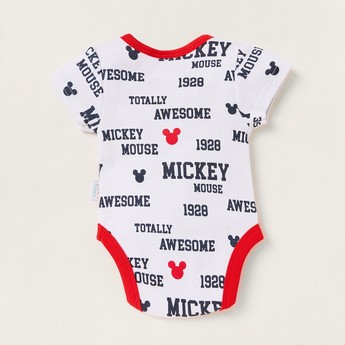 Disney All-Over Mickey Mouse Print Bodysuit with Short Sleeves