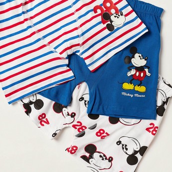 Mickey Mouse Print Boxer with Elasticated Waistband - Set of 3