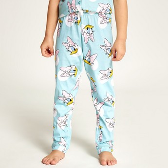 Disney Daisy Duck Print Shirt and Full Length Pyjama Set