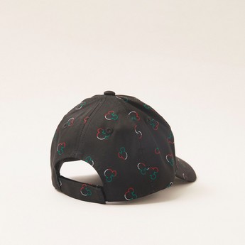 Mickey Mouse Print Cap with Hook and Loop Closure