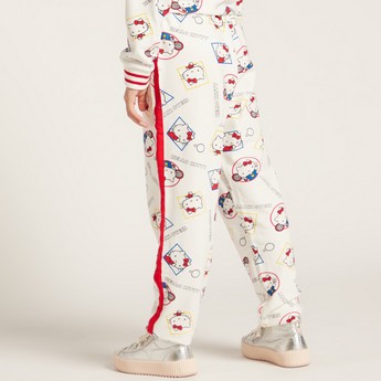 Sanrio All-Over Hello Kitty Print Knit Pants with Pockets and Drawstring Closure