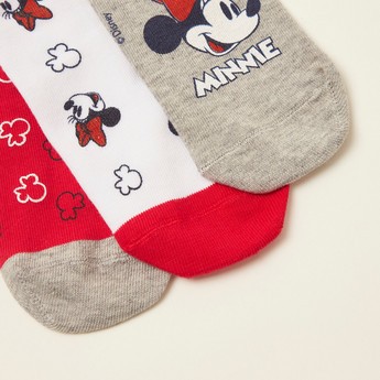 Disney Mickey Mouse Print Ankle Length Socks - Set of 3