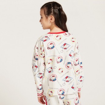 Sanrio All-Over Hello Kitty Print Pullover with Long Sleeves