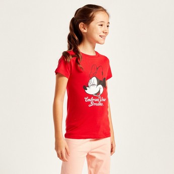 Disney Minnie Mouse Print T-shirt and 3/4 Length Pyjama Set