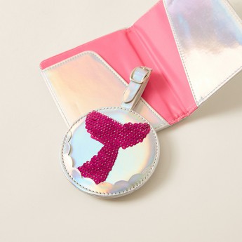 Charmz Sequin Detail Passport Cover and Luggage Tag