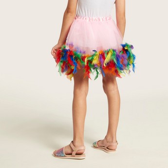 Charmz Tutu Skirt with Feather Applique