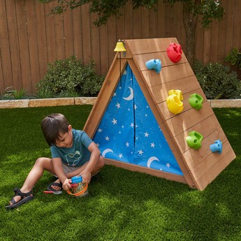 Kidkraft A-Frame Hideaway and Climber Playhouse Set