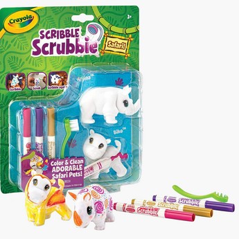 Crayola 4-Piece Scribble Scrubbie Safari - Rhino and Hippo