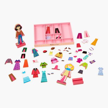 Melissa and Doug Abby & Emma Magnetic Wooden Dress-Up Dolls