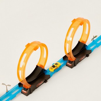 Juniors Super Racer Track Playset with 2 Pull Back Cars