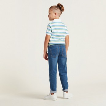 Juniors Solid Jeans with Pockets and Drawstring Closure