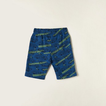 Juniors Printed Shorts with Drawstring Closure and Pockets