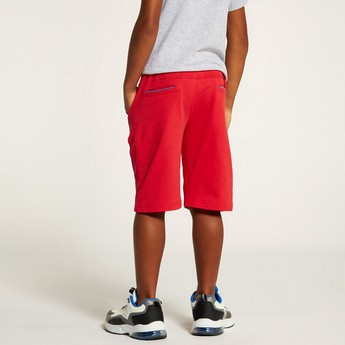 Juniors Solid Mid-Rise Shorts with Drawstring Closure and Pockets