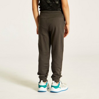 XYZ Printed Joggers with Drawstring Closure and Pockets