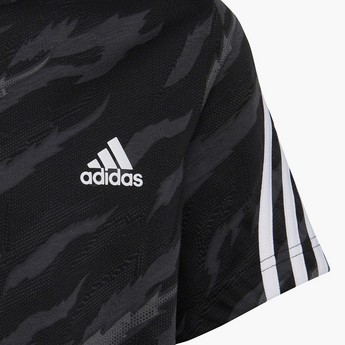 adidas Printed T-shirt with Crew Neck and Short Sleeves