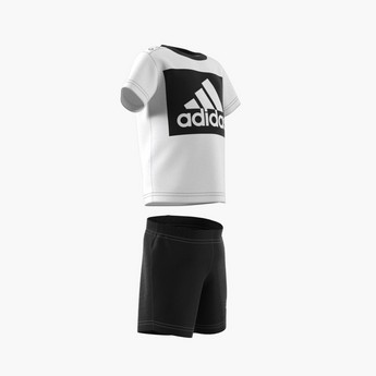 adidas Printed Round Neck T-shirt and Shorts Set