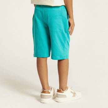 Juniors Solid Shorts with Drawstring Closure and Pockets