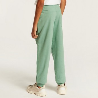 Juniors Solid Jog Pants with Drawstring Closure and Pockets