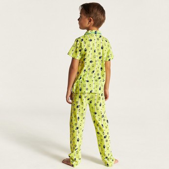 Juniors Printed Short Sleeve Shirt and Pyjama Set